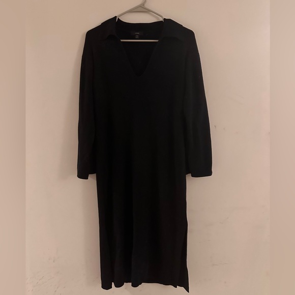 JCrew Black Maxi Sweater Dress with Side Splits - Picture 2 of 2
